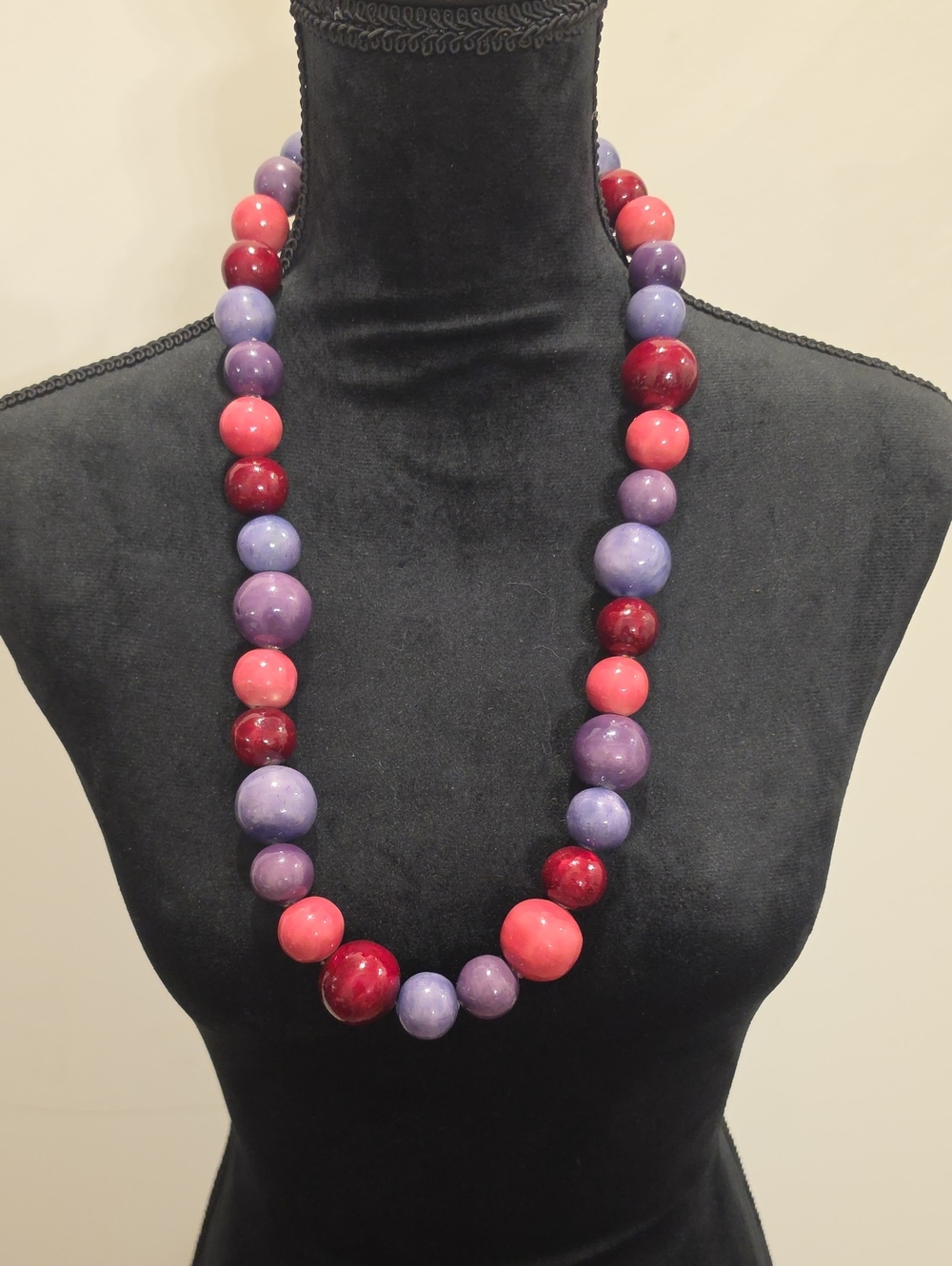 Purple & Pink Beaded Statement Necklace